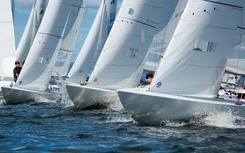 The start lines were tight in last weekend's Etchells Brisbane Fleet Championship photo copyright Daniel Alcock taken at Royal Queensland Yacht Squadron and featuring the Etchells class