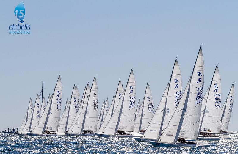 Day 1 of the Marinepool Etchells Australasian Championship  photo copyright Teri Dodds taken at Mooloolaba Yacht Club and featuring the Etchells class