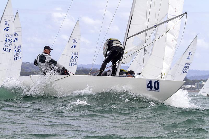 Cameron Miles fought gallantly in the heavy conditions at the Marinepool Etchells Australasian Championship  photo copyright Teri Dodds taken at Mooloolaba Yacht Club and featuring the Etchells class