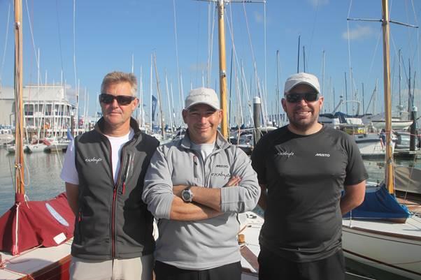 The winning Etchells team of Dave Bedford, Shaun Frohlich, Duncan Truswell at Aberdeen Asset Management Cowes Week photo copyright Rob Goddard taken at Cowes Combined Clubs and featuring the Etchells class