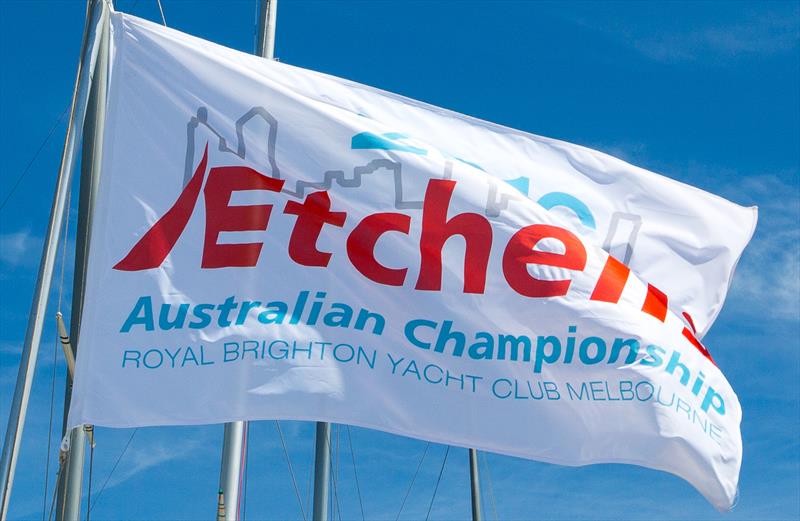 2016 Etchells Australia Championship flag photo copyright Kylie Wilson / www.positiveimage.com.au taken at Royal Brighton Yacht Club and featuring the Etchells class