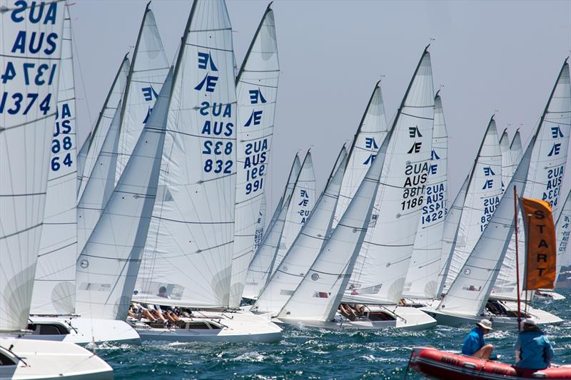 Some good starts on day 2 of the 2016 Etchells Australia Championship photo copyright Kylie Wilson / www.positiveimage.com.au taken at Royal Brighton Yacht Club and featuring the Etchells class