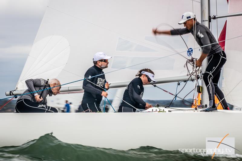 Racing on day 2 of the Etchells Worlds in Cowes photo copyright Alex Irwin / www.sportography.tv taken at Royal London Yacht Club and featuring the Etchells class