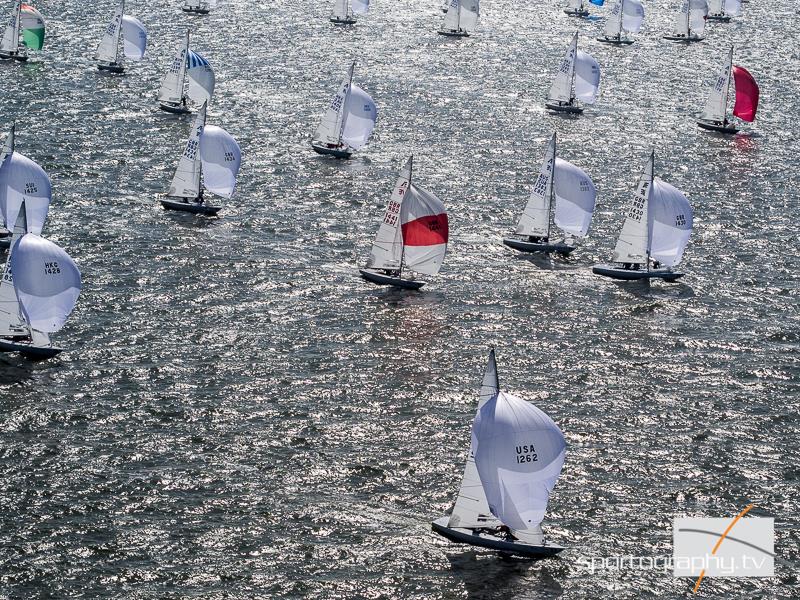 Sparkling conditions on day 3 of the Etchells Worlds in Cowes photo copyright Alex Irwin / www.sportography.tv taken at Royal London Yacht Club and featuring the Etchells class