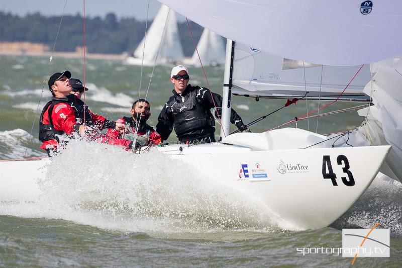 Argyle Campbell wins race 6 on day 4 of the Etchells Worlds in Cowes photo copyright Alex Irwin / www.sportography.tv taken at Royal London Yacht Club and featuring the Etchells class