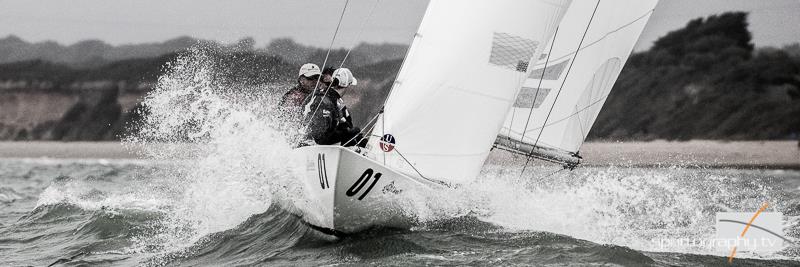 Jan Muysken's African Queen from Abu Dhabi on day 5 of the Etchells Worlds in Cowes photo copyright Alex Irwin / www.sportography.tv taken at Royal London Yacht Club and featuring the Etchells class