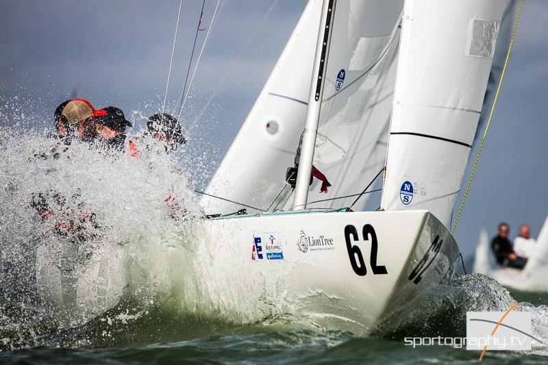 Racing on day 5 of the Etchells Worlds in Cowes photo copyright Alex Irwin / www.sportography.tv taken at Royal London Yacht Club and featuring the Etchells class
