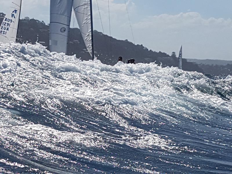 Saturday swell at the 2017 Etchells Australian Championship at Royal Prince Alfred YC photo copyright Stephen Collopy / RPAYC taken at Royal Prince Alfred Yacht Club and featuring the Etchells class