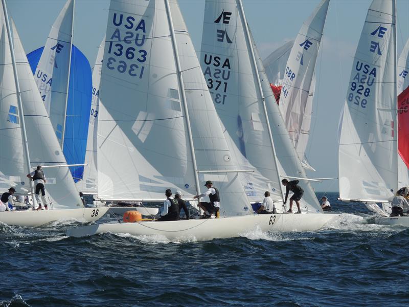 Top mark rounding at the Sidney Doren Memorial Regatta photo copyright Cindy Saunders taken at Biscayne Bay Yacht Club and featuring the Etchells class