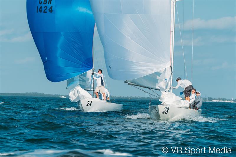 Benjamin and Parkin on day 1 of the Etchells Florida State Championship photo copyright Ryan Wilson / VR Sport Media taken at Biscayne Bay Yacht Club and featuring the Etchells class