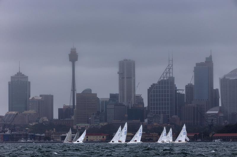 Etchells fleet on the breeze on day 1 of the Sydney Harbour Regatta photo copyright Andrea Francolini / MHYC taken at Middle Harbour Yacht Club and featuring the Etchells class