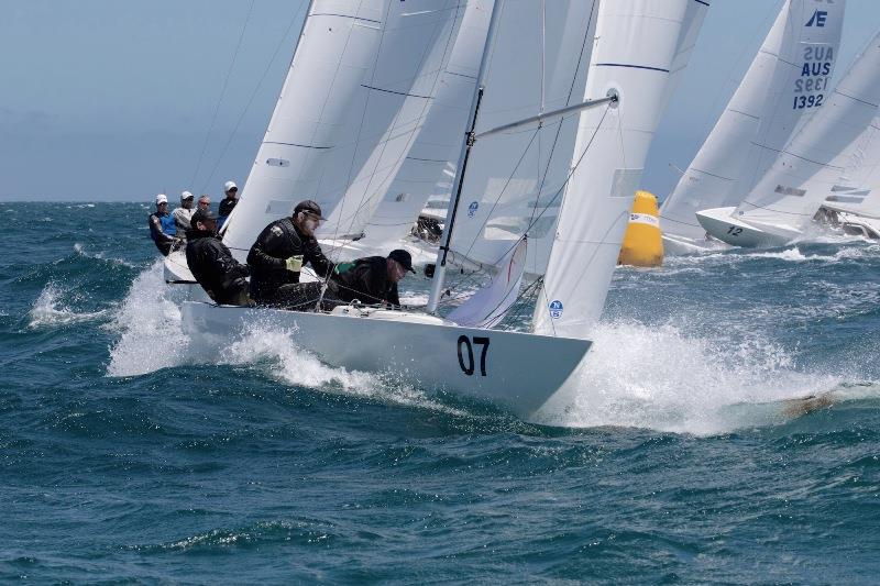 Day 2 - Peter Chappell AUS1382 - Etchells Australian Championship photo copyright Ron Jensen taken at Royal Perth Yacht Club and featuring the Etchells class