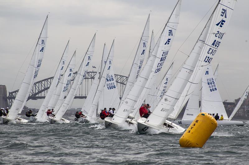 Etchells NSW title fleet upwind - 2018 Etchells NSW Championship  photo copyright Darcie C Photography taken at Royal Sydney Yacht Squadron and featuring the Etchells class