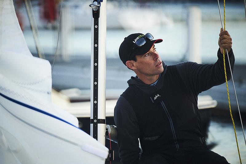 2018 Etchells World Champion, Mat Belcher, and yes, he has plenty of other accolades as well photo copyright David Mandelberg taken at Royal Sydney Yacht Squadron and featuring the Etchells class
