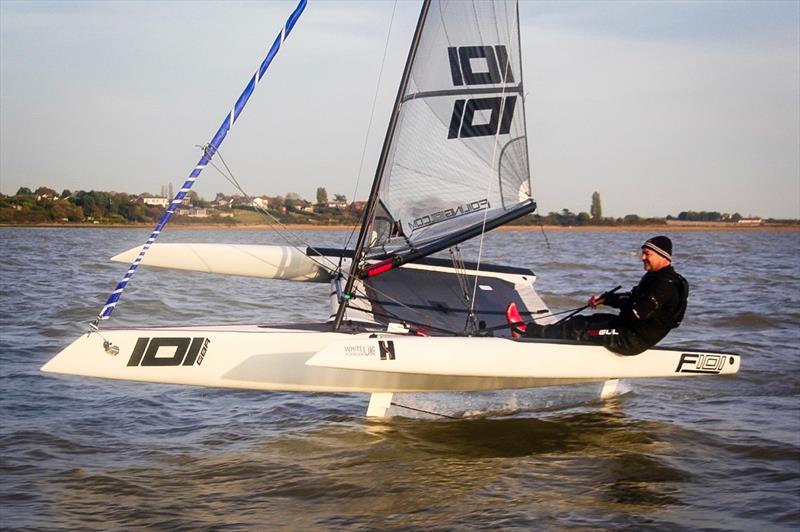 The F101 foiling trimaran photo copyright Sportsboatworld.com taken at  and featuring the F101 class