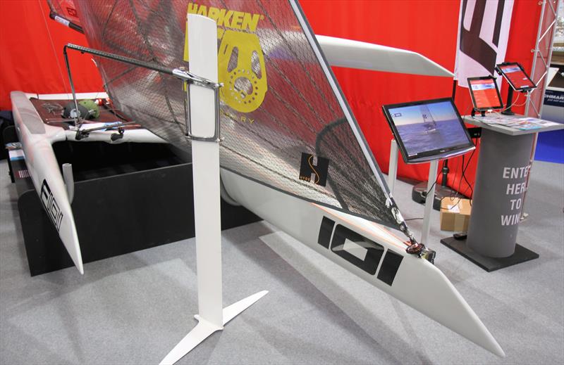 The F101 on the Harken stand at the RYA Suzuki Dinghy Show photo copyright Mark Jardine / YachtsandYachting.com taken at RYA Dinghy Show and featuring the F101 class