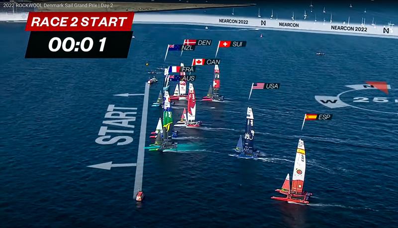 3. NZSailGP is just short of the start line at start-time, sailing fast, and with their apparent wind peaking. and clear air - SailGP Copenhagen - August - photo © SailGP Media
