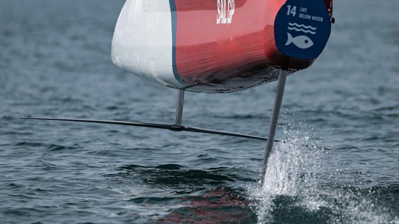 Machined titanium and carbon T-Foil testing - photo © SailGP