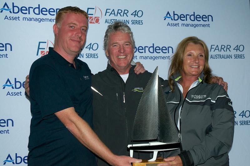 Stu James from Aberdeen with Martin and Lisa Hill at the Farr 40 Tasmanian State Title photo copyright Dane Lojek taken at Royal Yacht Club of Tasmania and featuring the Farr 40 class