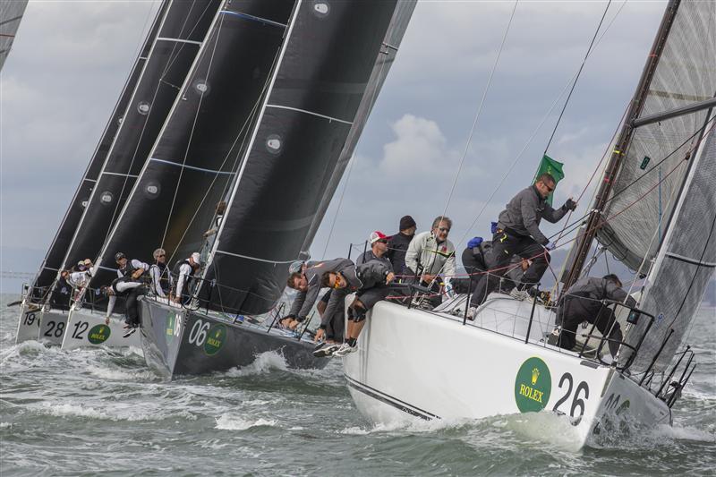 Asterisk (TUR) and Flojito Y Cooperando (MEX) mark rounding on day 2 of the Rolex Farr 40 Worlds photo copyright Rolex / Daniel Forster taken at St. Francis Yacht Club and featuring the Farr 40 class