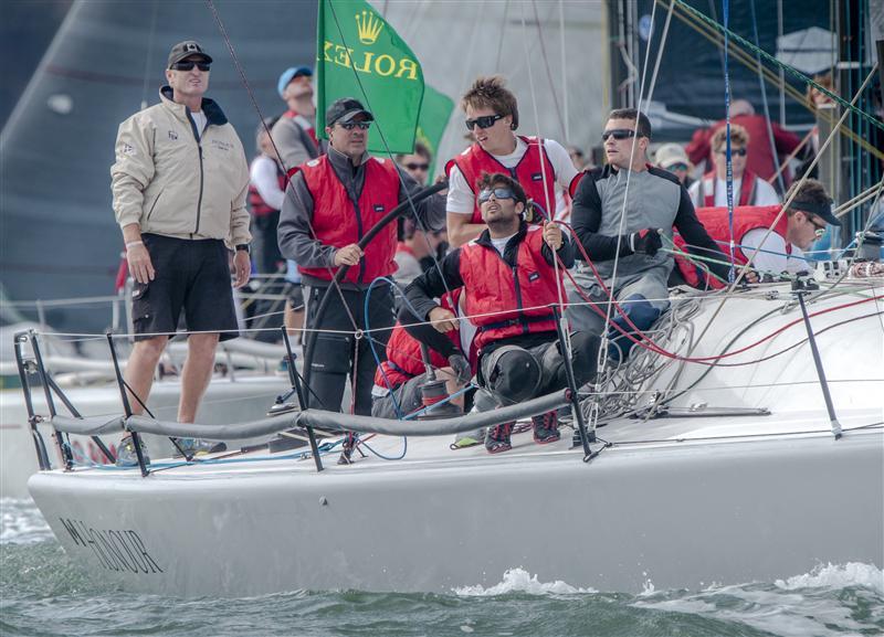 Concentration onboard Honour (CAN) on day 2 of the Rolex Farr 40 Worlds photo copyright Rolex / Daniel Forster taken at St. Francis Yacht Club and featuring the Farr 40 class