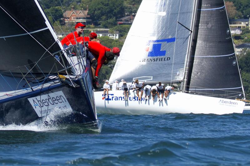 Voodoo Chile and Transfusion on day 1 of the 2015 Farr 40 Australian Nationals photo copyright Pete Harmsen taken at Royal Sydney Yacht Squadron and featuring the Farr 40 class