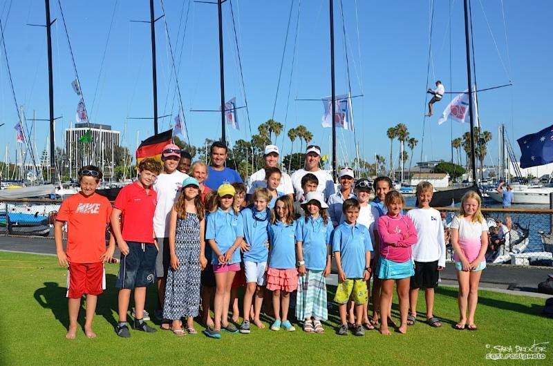 Estate Master tactician Ian Williams poses with junior members of host California Yacht Club on day 3 of the Farr 40 California Cup photo copyright Sara Proctor / www.sailfastphotography.com taken at California Yacht Club and featuring the Farr 40 class