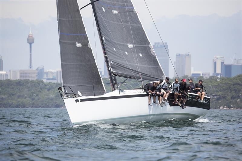 Double Black on day 1 of the Farr 40 Australian Championship photo copyright Beth Morley / www.sportsailingphotography.com taken at Middle Harbour Yacht Club and featuring the Farr 40 class