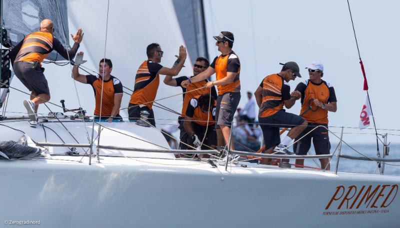 Owner-driver Mauro Mocchegiani has Rush Diletta in fifth place overall after day 2 of the Farr 40 Europeans photo copyright Zerogradinord taken at  and featuring the Farr 40 class