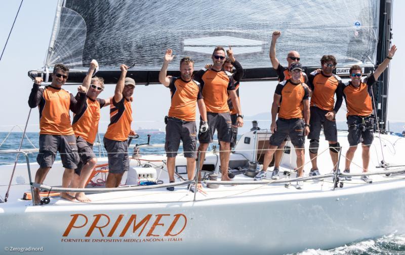 Mauro Mocchegiani and his team on Rush Diletta take the Corinthian title in the Ancona Farr 40 European Championship photo copyright Zerogradinord taken at  and featuring the Farr 40 class