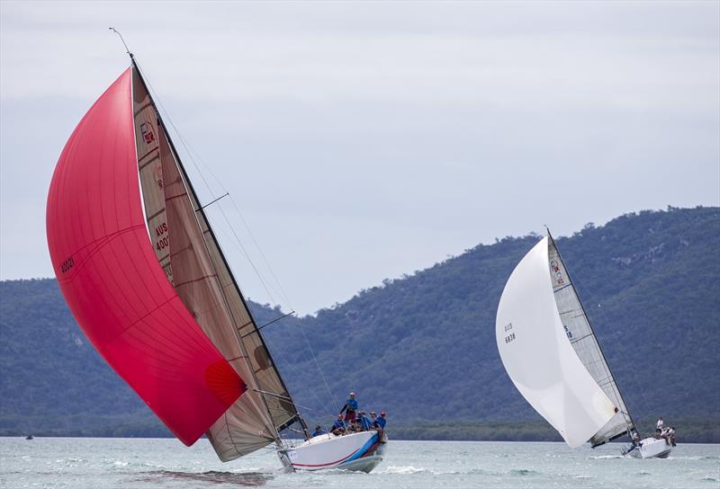 Farr 40s - Guilty Pleasures leads Ponyo on day 2 at SeaLink Magnetic Island Race Week 2016 photo copyright Andrea Francolini taken at Townsville Yacht Club and featuring the Farr 40 class