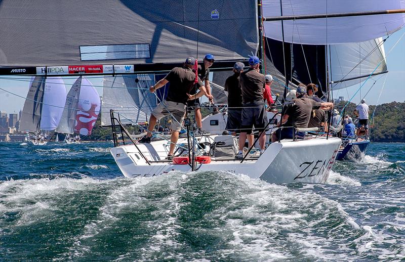 Zen and the fleet downwind on the final day of the Farr 40 Nationals in Sydney - photo © Crosbie Lorimer