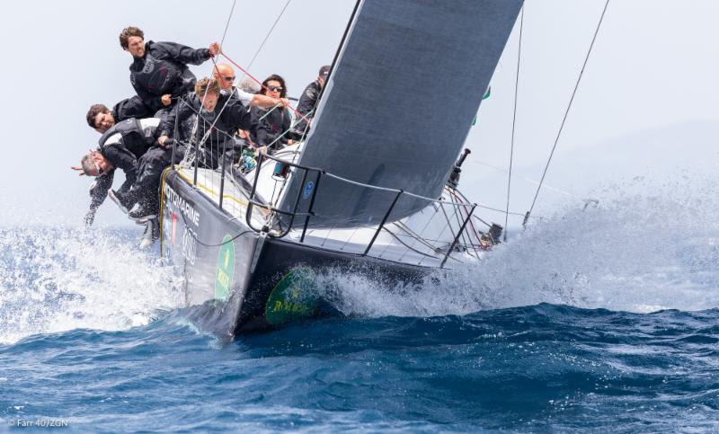 Claudia Rossi, daughter of class stalwart Alberto Rossi, is steering Pazza Idea at Rolex Capri Sailing Week photo copyright Farr 40 / ZGN taken at Yacht Club Capri and featuring the Farr 40 class
