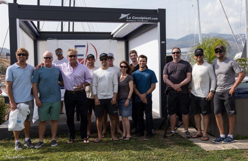 Skipper Alex Roepers, third from left with arm around tactician Terry Hutchinson, celebrates with the Plenty team after winning seven of nine races in the Gaeta Open - photo © Farr 40 / ZGN