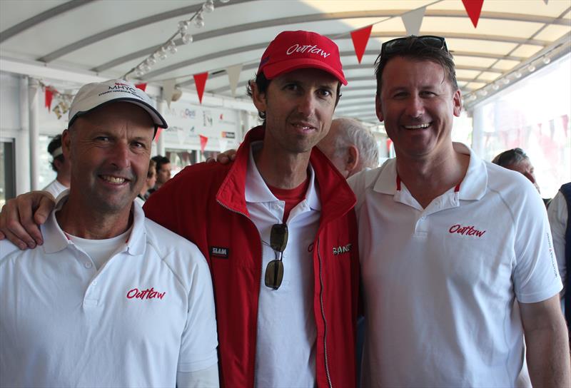 Outlaws (l-r) Peter Sheldrick, Julian Plante & Tom Quick on day 1 of the Farr 40 MHYC One Design Trophy photo copyright Jennie Hughes taken at Middle Harbour Yacht Club and featuring the Farr 40 class