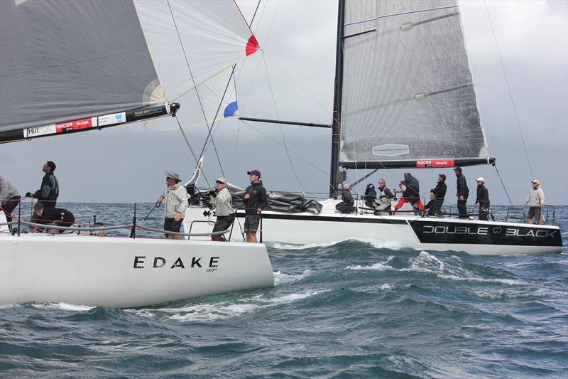 Edake and Double Black on day 1 of the Farr 40 MHYC One Design Trophy photo copyright Jennie Hughes taken at Middle Harbour Yacht Club and featuring the Farr 40 class