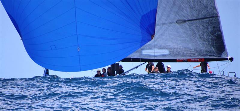 Double Black in swell off - Farr 40 Newcastle One Design Trophy 2017 photo copyright Jen Hughes taken at Newcastle Cruising Yacht Club and featuring the Farr 40 class