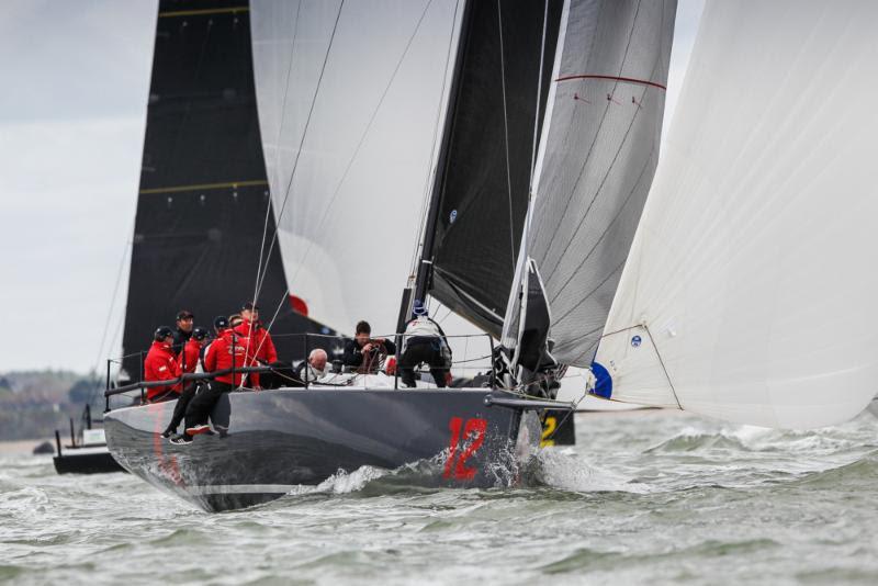Steve Cowie's Zephyr was the only boat to claim a race of Sir Keith Mills' Invictus in the FAST 40  class on day 2 of the RORC Easter Challenge photo copyright Paul Wyeth / www.pwpictures.com taken at Royal Ocean Racing Club and featuring the Fast 40 class
