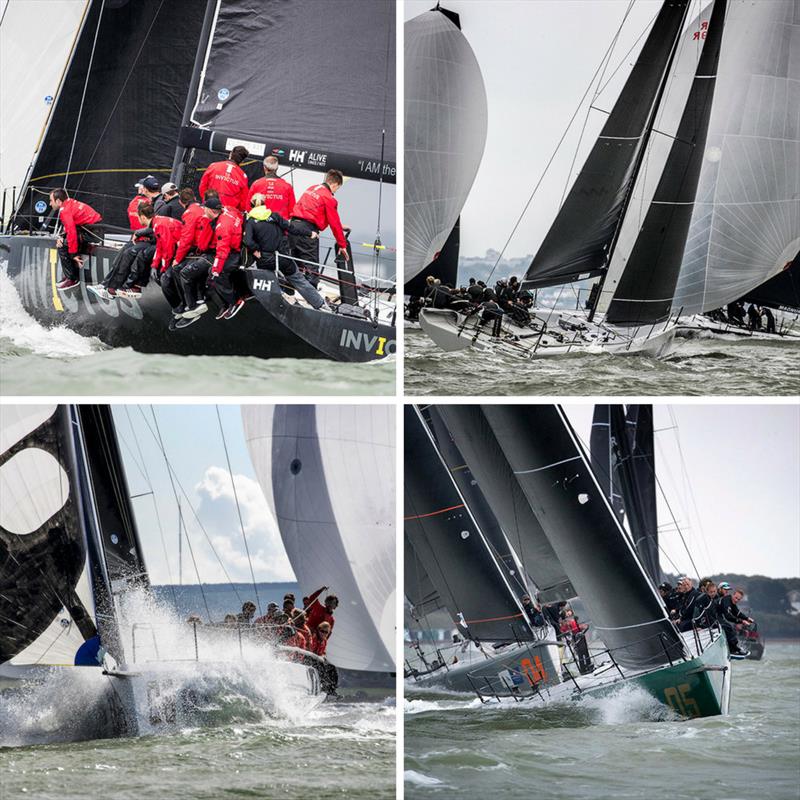 Four teams in contention to be crowned overall champion for the 2017 FAST40 Class: Invictus, Girls on Film, Hitchhiker and Rebellion photo copyright FAST40 / www.oceanimages.co.uk taken at Hamble River Sailing Club and featuring the Fast 40 class