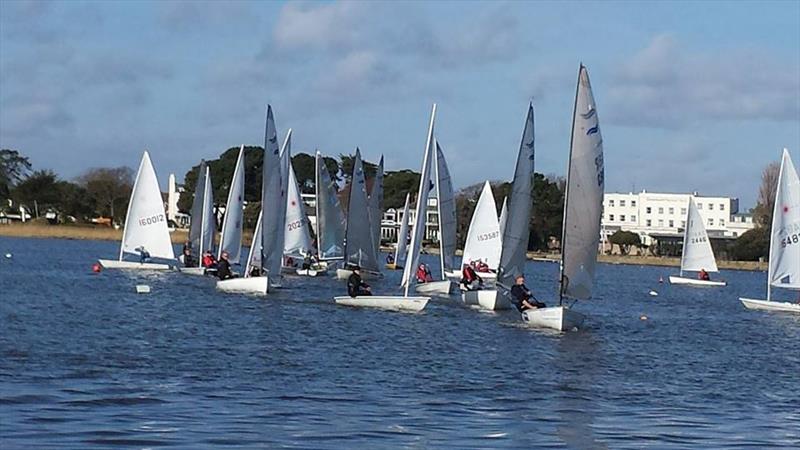 Tacking towards Club during race 7 of the Highcliffe Open Icicle Series photo copyright Stephanie McCormick taken at Highcliffe Sailing Club and featuring the Finn class