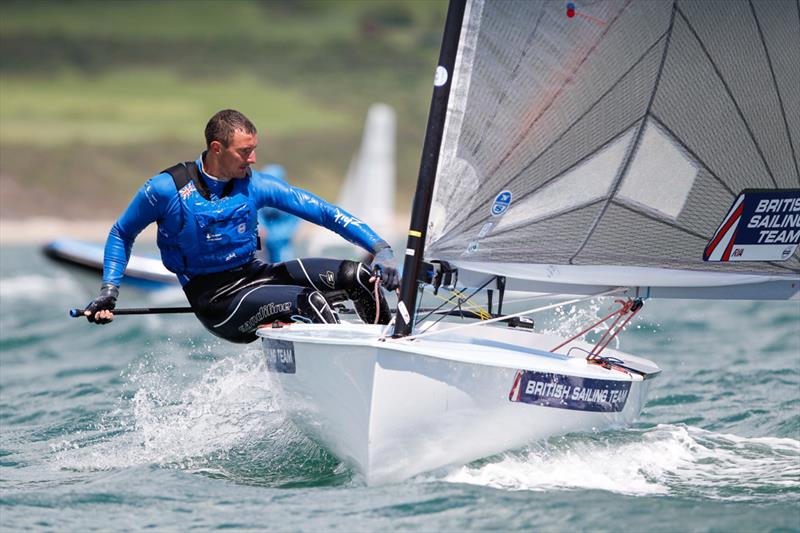Giles Scott on day 3 of the Sail for Gold Regatta photo copyright Paul Wyeth / RYA taken at Weymouth & Portland Sailing Academy and featuring the Finn class