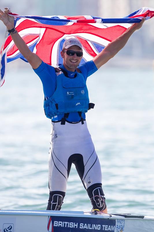 Giles Scott is crowned Finn champion at the ISAF Sailing World Championships  photo copyright Ocean Images / British Sailing Team taken at  and featuring the Finn class