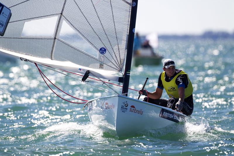 Giles Scott on day 2 at ISAF Sailing World Cup Miami photo copyright Ocean Images / British Sailing Team taken at Coconut Grove Sailing Club and featuring the Finn class