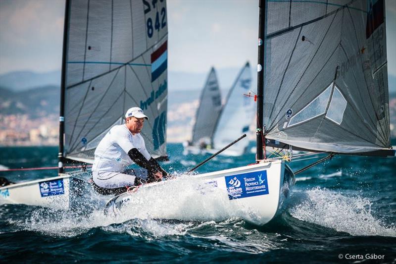 ISAF Sailing World Cup Hyères day 4 photo copyright Gabor Cserta taken at COYCH Hyeres and featuring the Finn class