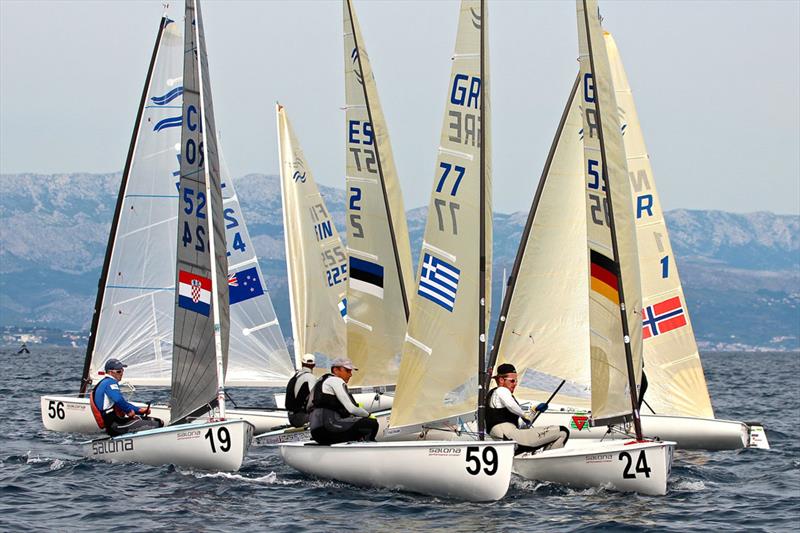 Day 2 of the Finn Europeans in Split photo copyright Robert Deaves taken at  and featuring the Finn class