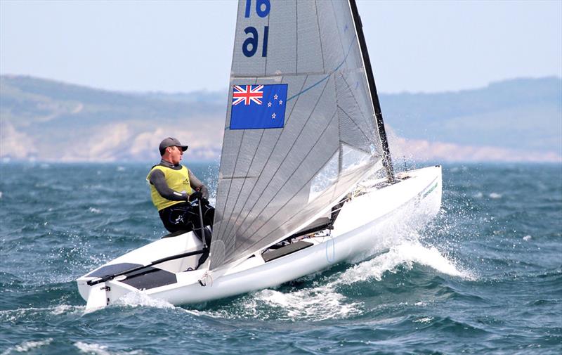Andrew Murdoch ahead of the 2015 Finn Gold Cup in New Zealand photo copyright Robert Deaves taken at Takapuna Boating Club and featuring the Finn class