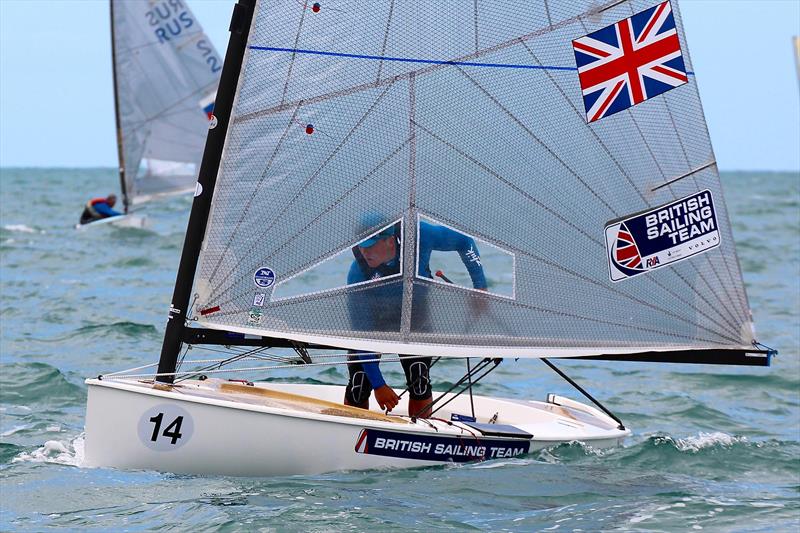 Ben Cornish on day 1 of the Finn Gold Cup in New Zealand photo copyright Robert Deaves taken at Takapuna Boating Club and featuring the Finn class