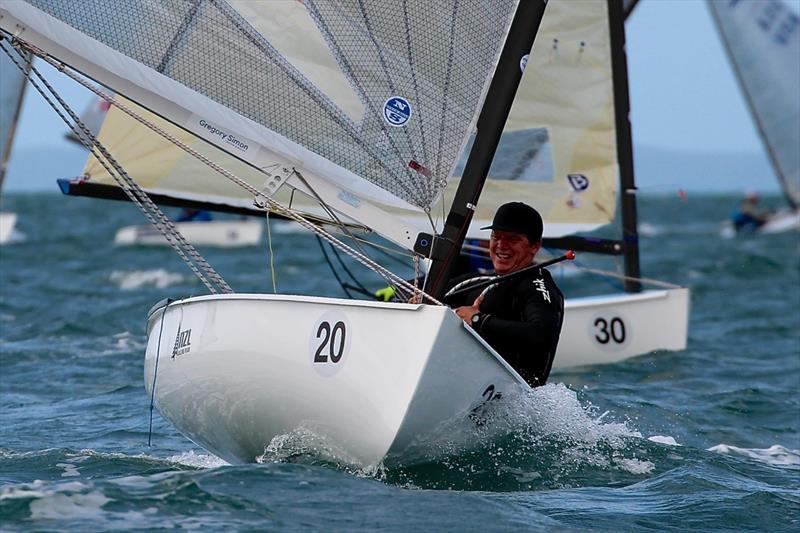 Andrew Murdoch on day 2 of the Finn Gold Cup in New Zealand photo copyright Robert Deaves taken at Takapuna Boating Club and featuring the Finn class
