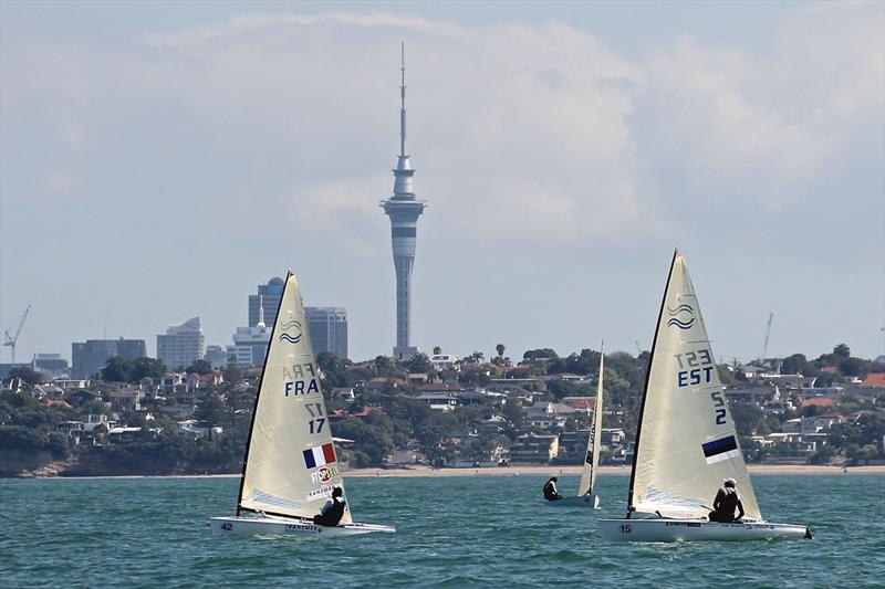 Pic and Karpak on day 3 of the Finn Gold Cup in New Zealand photo copyright Robert Deaves taken at Takapuna Boating Club and featuring the Finn class