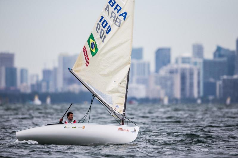 Jorge Zarif on day 5 at Sailing World Cup Miami photo copyright Pedro Martinez / Sailing Energy taken at Coconut Grove Sailing Club and featuring the Finn class